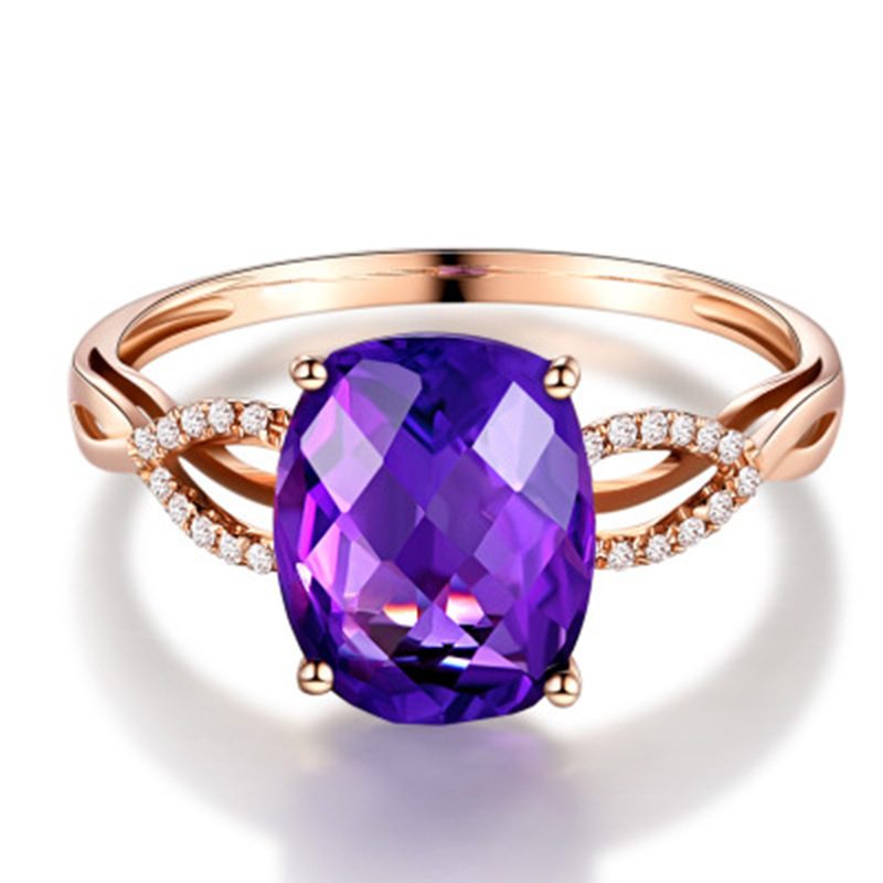 Temperament crystal oval opening ring for women