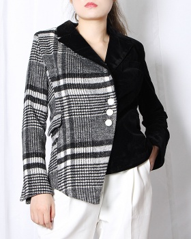 Plaid coat European style business suit for women