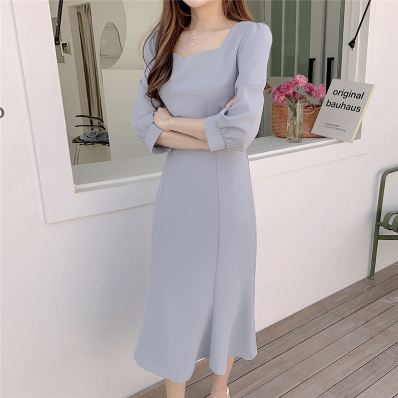 All-match elegant dress Korean style France style clavicle