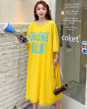 Fat Korean style summer T-shirt Casual loose slim dress