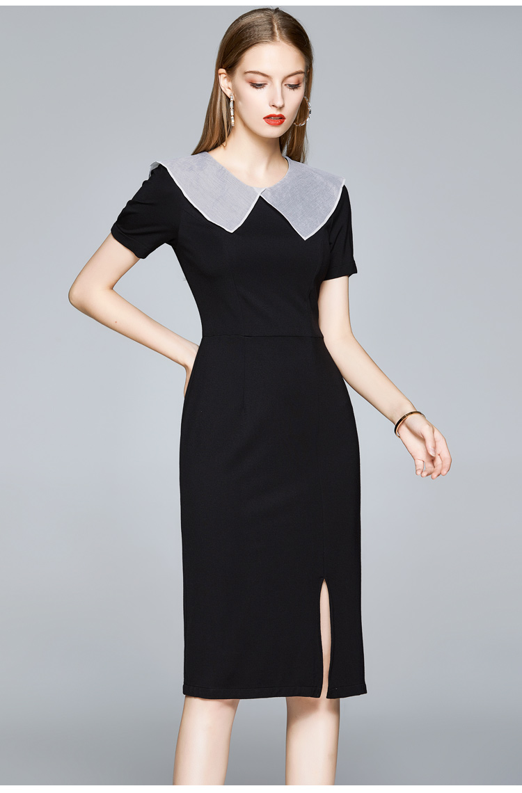 Package hip short sleeve long dress slim dress for women