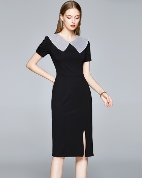 Package hip short sleeve long dress slim dress for women