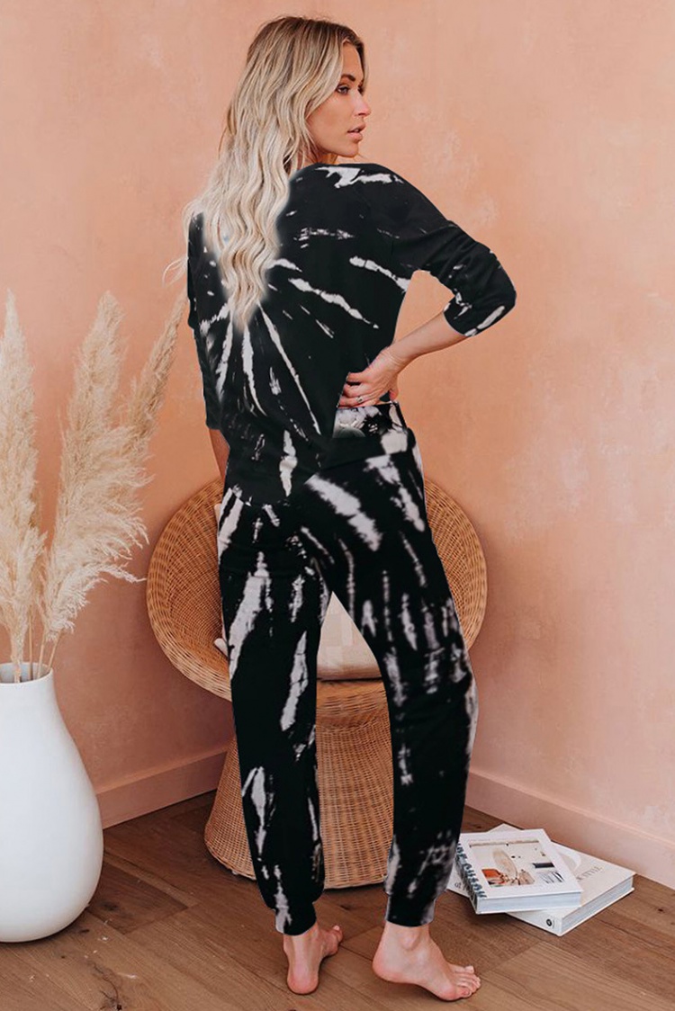 European style pajamas separate long pants a set for women