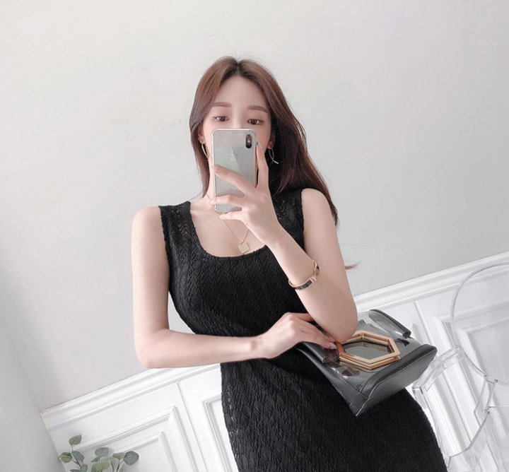 Slim hollow long Korean style summer dress 2pcs set