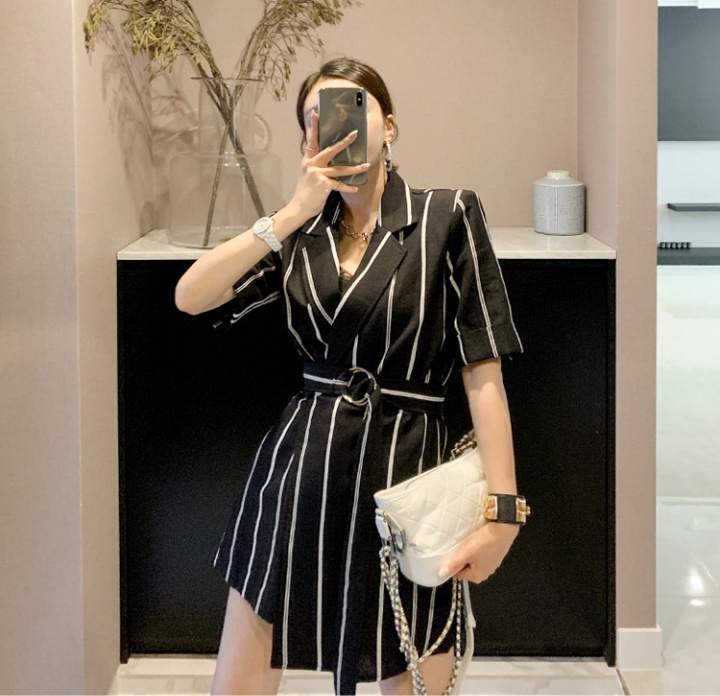 Pinched waist business suit dress for women