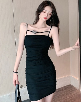 Fold sling package hip tight summer bottoming dress