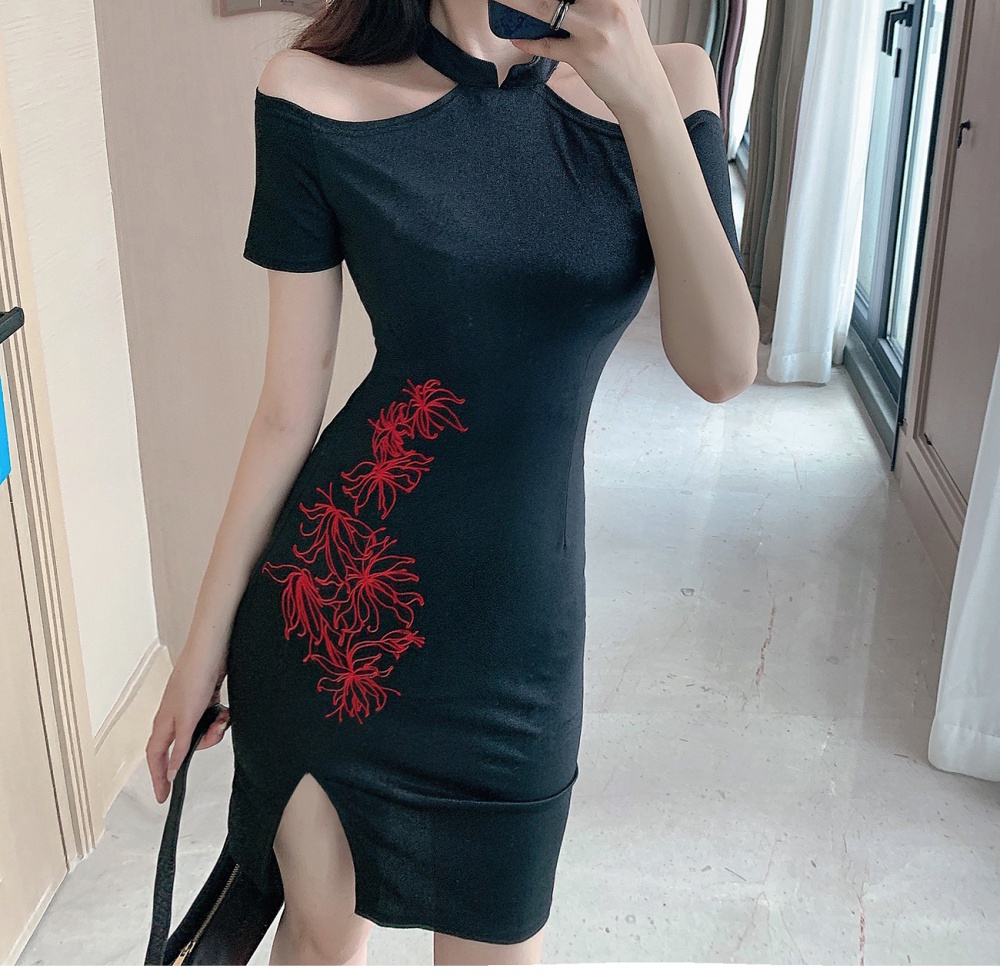 Summer embroidered sexy Chinese style retro dress