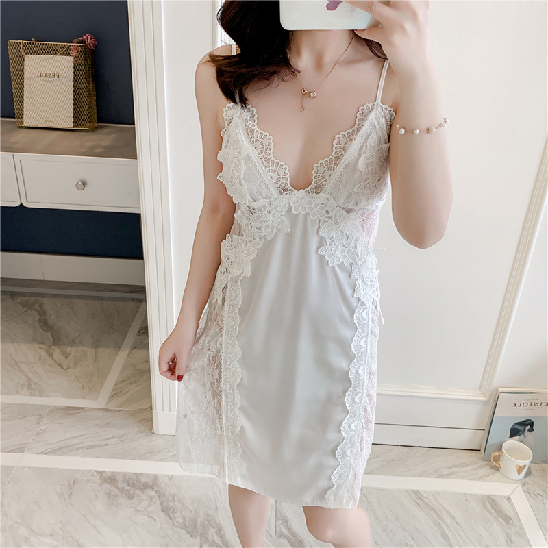Spring and summer night dress sling pajamas for women