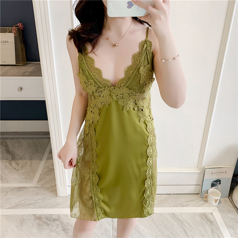 Spring and summer night dress sling pajamas for women