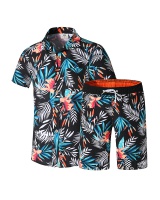 Casual summer leaves sandy beach pants a set for men
