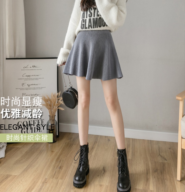 High waist knitted short skirt slim Korean style skirt