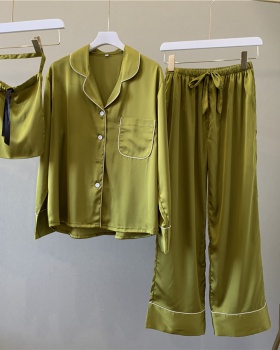 Imitation silk retro homewear pajamas a set for women