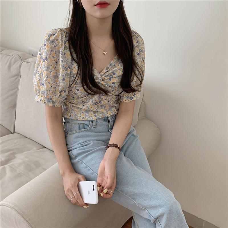 Floral Korean style summer small shirt