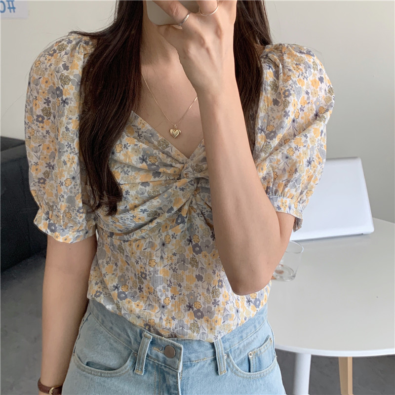 Floral Korean style summer small shirt