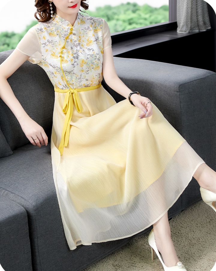Chinese style retro cheongsam temperament summer dress