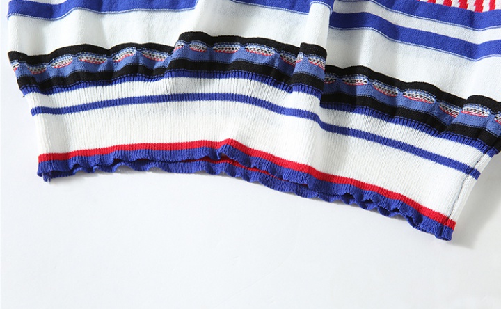 Stripe loose printing all-match slim sweater