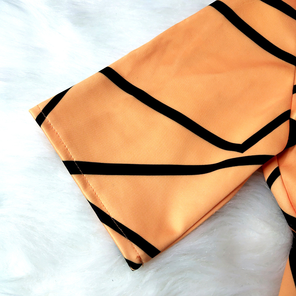 Package hip slim printing short sleeve dress for women