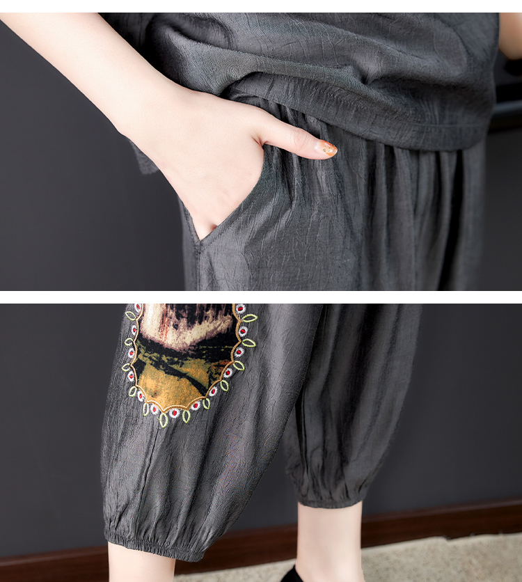 Noble fashion summer long pants 2pcs set for women