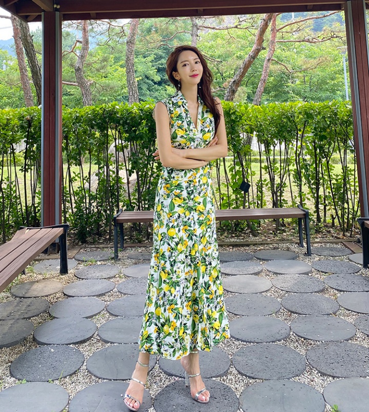 Korean style long dress summer dress for women