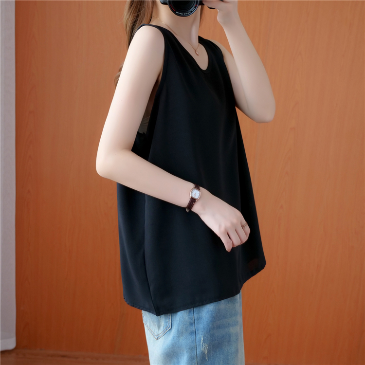 Wears outside cozy vest all-match Casual T-shirt