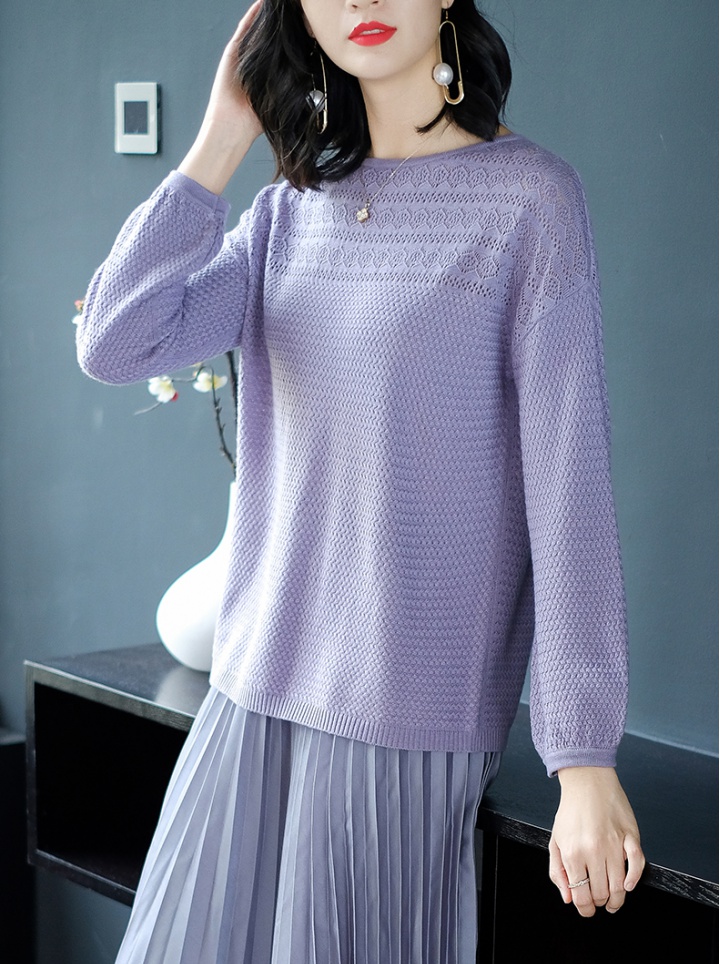 Hollow tops autumn and winter sweater for women