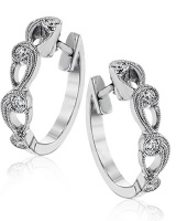 Wedding gold rhinestone hollow earrings for women