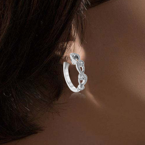 Wedding gold rhinestone hollow earrings for women