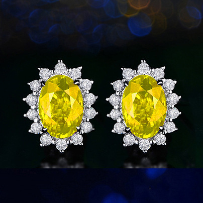 Crystal gem stud earrings colors earrings for women
