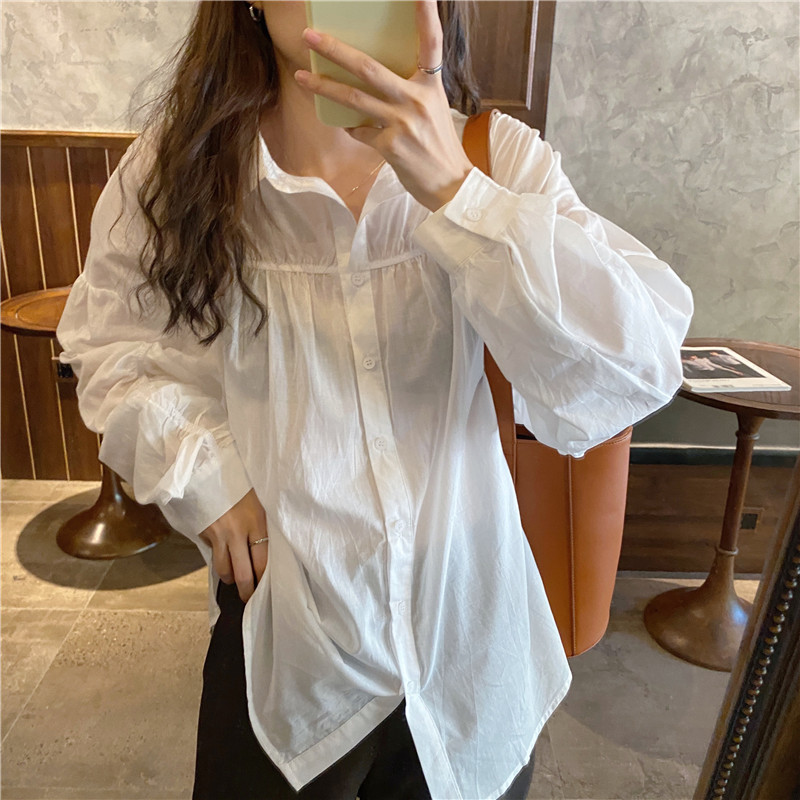 Sunscreen loose shirt fold long sleeve shirts