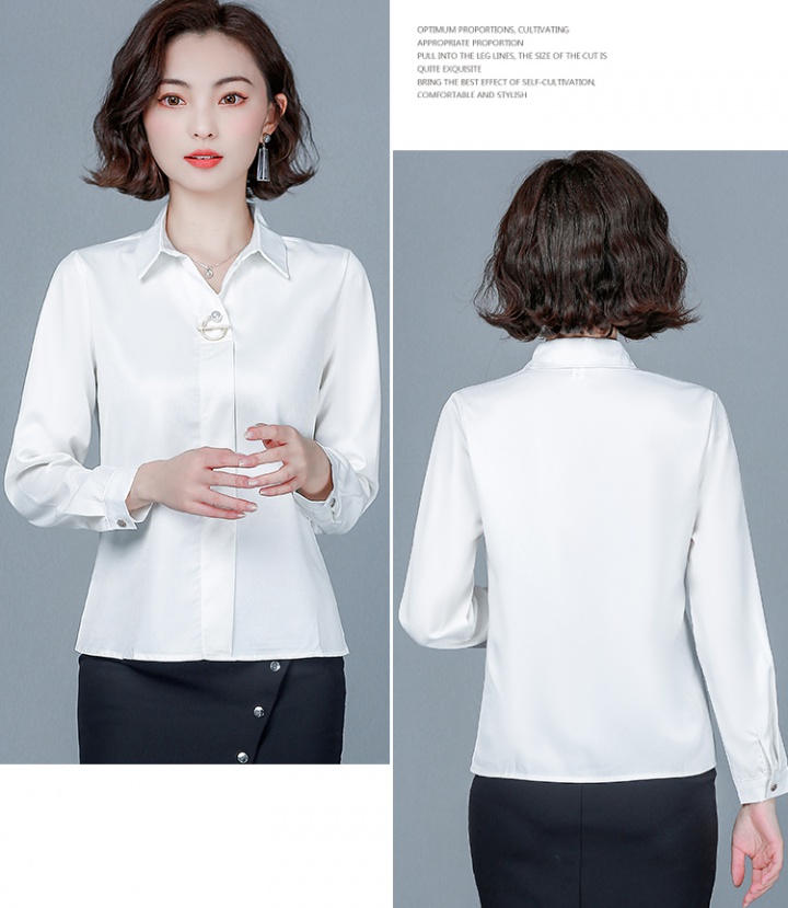 Autumn white tops long sleeve business suit for women