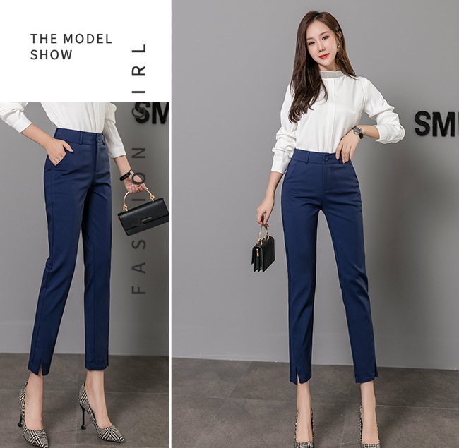 Profession slim nine pants high waist suit pants for women