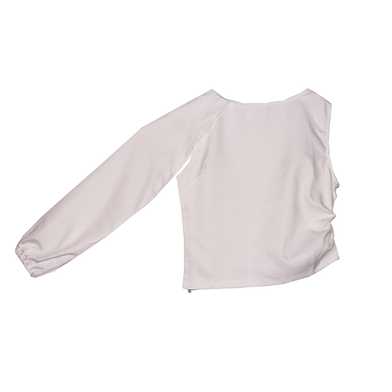 Short autumn small shirt irregular shoulder shirt for women