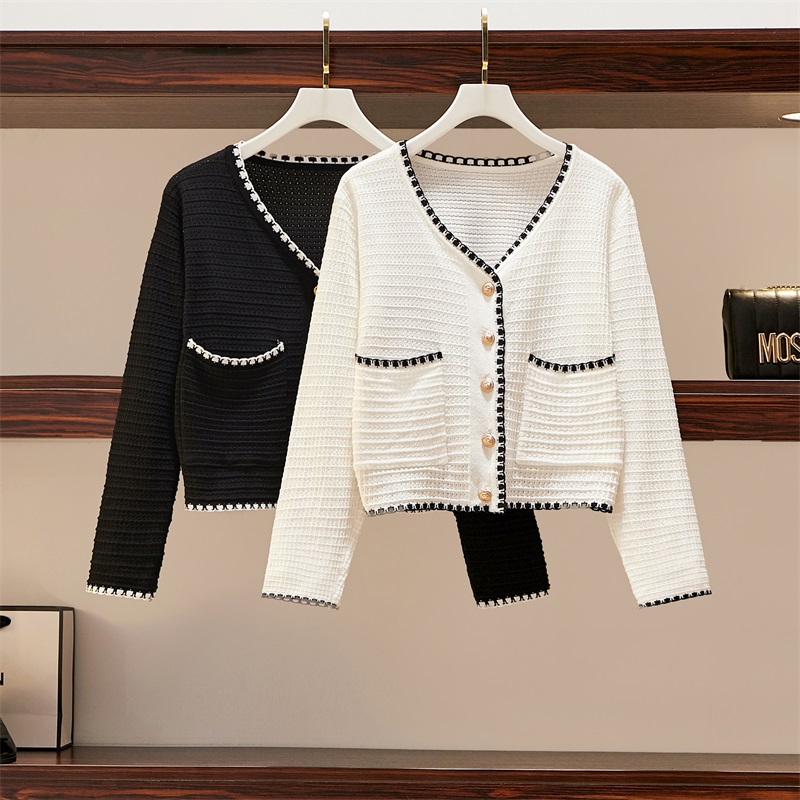 Slim knitted fat sister cardigan for women