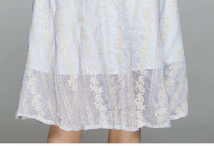 Embroidery lace lace collar big skirt dress