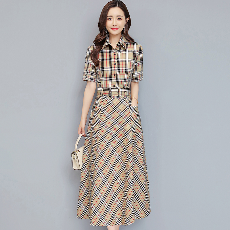 Korean style large yard short sleeve temperament dress