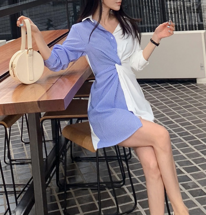 Slim splice Korean style shirt elegant fashion skirt