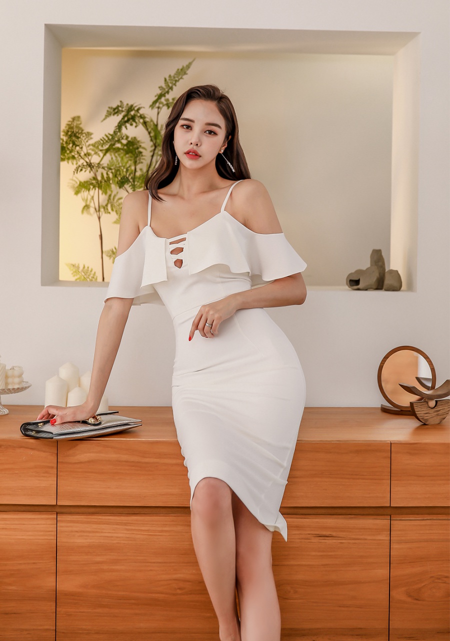 Sling hip hollow dress Korean style sexy T-back