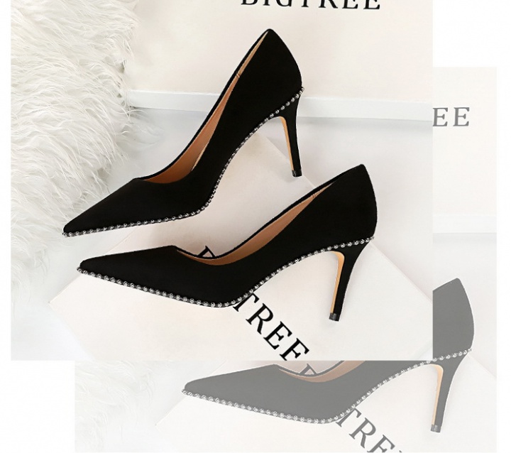 Pointed sexy shoes low stilettos for women