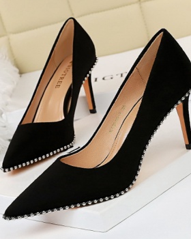 Pointed sexy shoes low stilettos for women