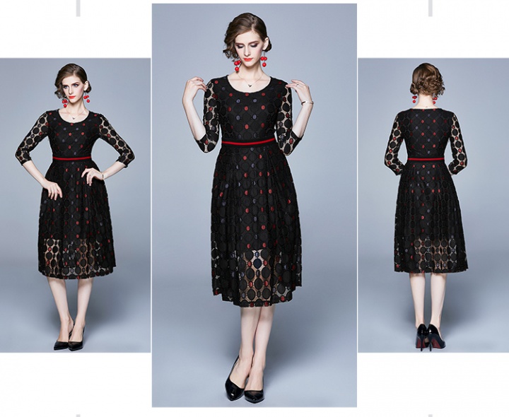Temperament slim European style long dress fashion lace dress