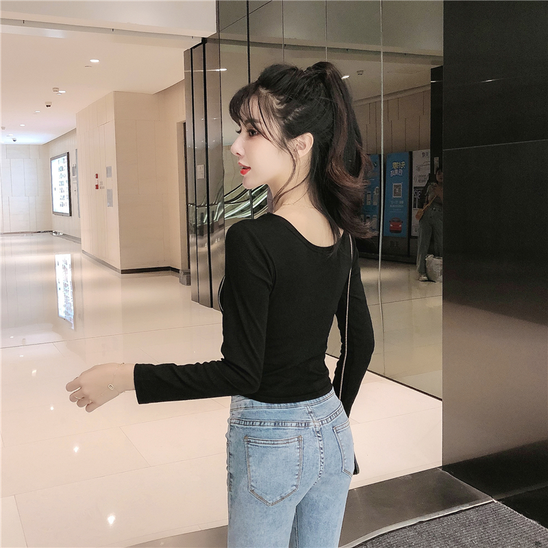 Side zipper bottoming shirt personality tops for women