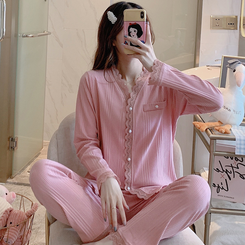 Large yard cotton pajamas 2pcs set for women