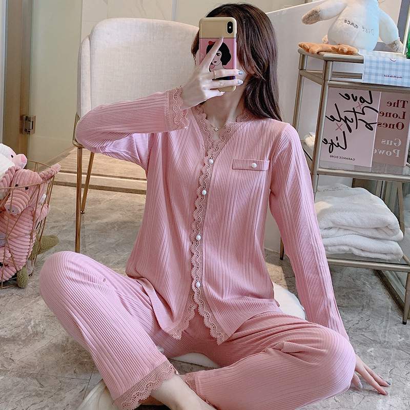 Large yard cotton pajamas 2pcs set for women