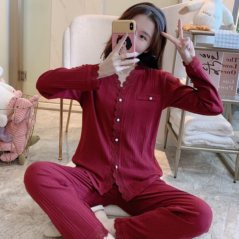 Large yard cotton pajamas 2pcs set for women