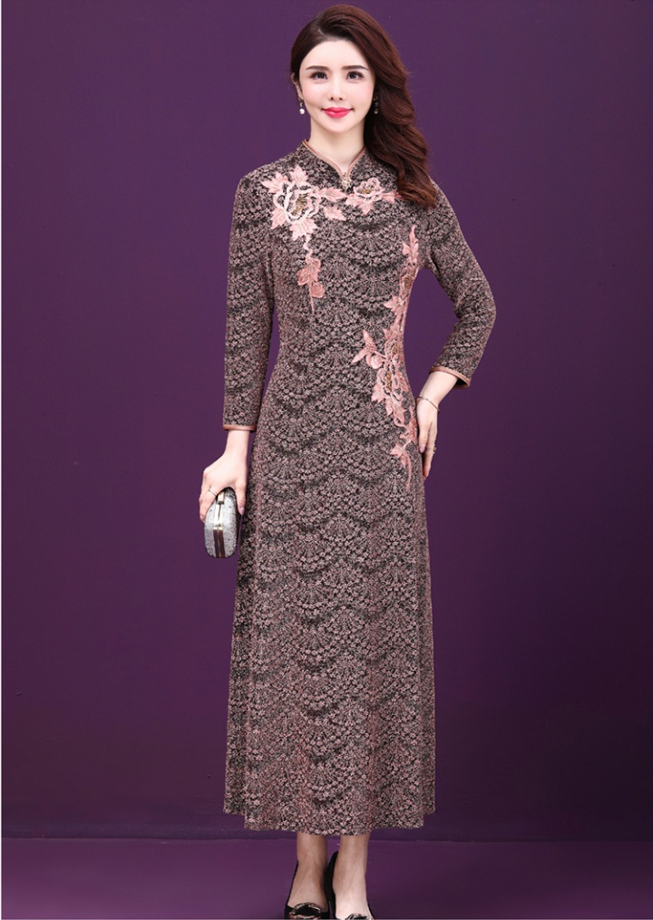 Long temperament large yard middle-aged dress