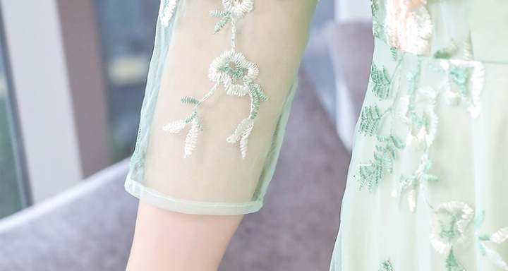 Embroidered Korean style spring gauze dress