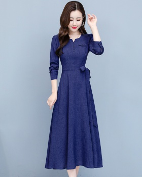 Autumn Korean style long dress long sleeve dress for women