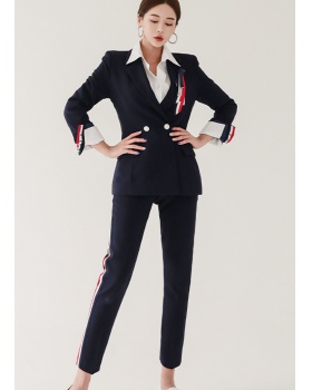 Profession business suit pinched waist coat 2pcs set for women