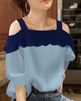 European style shirt flat shoulder tops for women