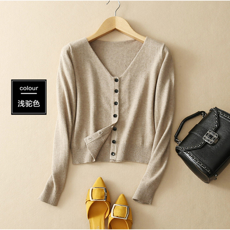 Thin knitted sweater small blending cardigan